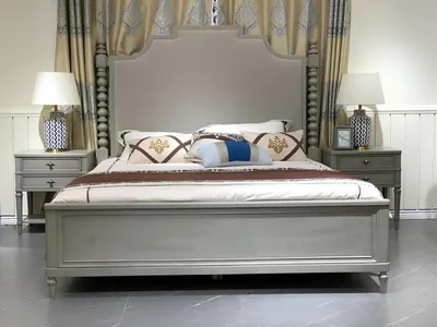 Image de Lit double Chambre à coucher Design Lits Modernes Coussins Bois Textile Meubles Nouveau