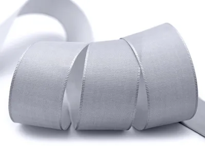 Stoffband 50 m x 40 mm, matt, lichtgrau, Dekorationsband