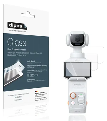 Obrázek produktu pro 2x ochranná fólie pro Insta360 Luna Pro, matná povrchová úprava - nárazuvzdorná fólie 9H, značka dipos, vyrobená z plastického skla