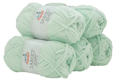 500g Strickgarn Samet Soft Chenille-Strickgarn Samtwolle Strickwolle pastelmint