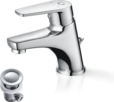 Produktbild von Waschtischarmatur Waschbecken Wasserhahn Bad Mischbatterie Badezimmer Armatur mit Ablaufgarnitur