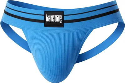 Image de Barcode Berlin - Sous-vêtement Hommes - Andreus Jockstrap Blue-Black - 1x Taille XL
