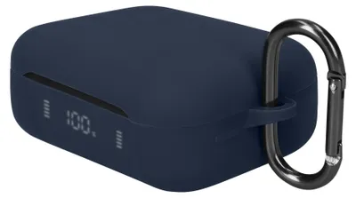 Produktbild von kwmobile Schutzhülle für Anker Soundcore P41i Hülle - TPU Silikon Case für Kopfhörer Ladecase - stoßfestes Cover mit Karabiner - Dunkelblau