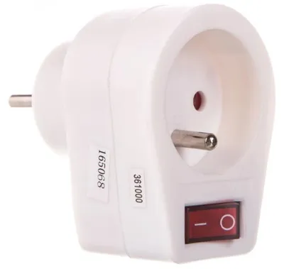 Image de Prise avec interrupteur, blanc 70556