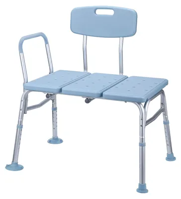 Obrázek produktu pro Židle do vany – sprchová židle do vany – výškově nastavitelná 85–96,5 cm – s područkami a odnímatelnou opěradlem – kovový rám – nosnost až 150 kg – bez polstrování