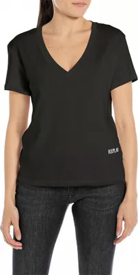 Produktbild von Replay W3084a.000.20994 Kurzarm-t-shirt Mit V-ausschnitt Schwarz XS Frau Schwarz XS