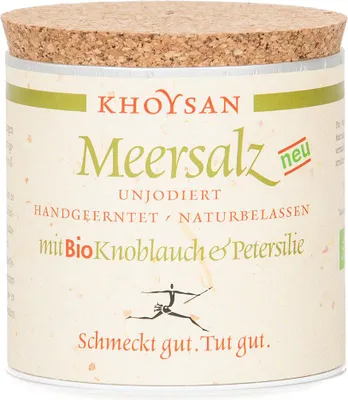 Produktbild von Meersalz mit  Knoblauch und Petersilie Würzdose 200g von Khoysan