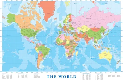Immagine prodotto di Mappe - Mappa moderna del mondo - Poster didattico 91,5x61 cm