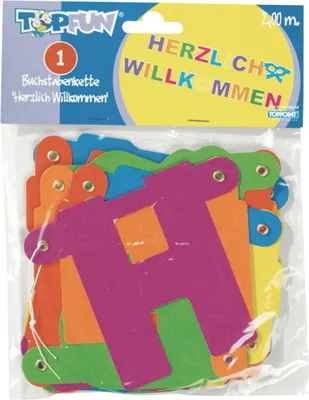 Produktbild von 3x Girlande Herzlich Willkommen 2,0m