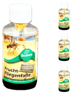 Produktbild von Silence Fruchtfliegenfalle: Monitoringfalle zur Befallsermittlung gegen Frucht-, Obst- und Essigfliegen – 4 x 15 ml