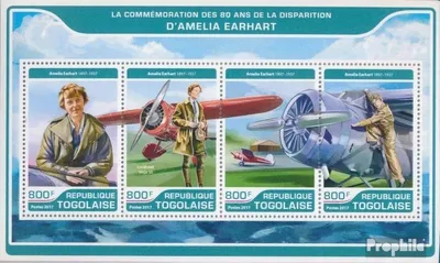 Produktbild von Briefmarken Togo 2017 Mi 8109-8112 Kleinbogen (kompl. Ausgabe) postfrisch Amelia Earhart