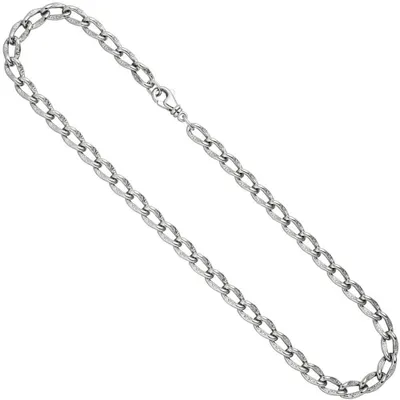 Produktbild von 7,3mm Lang-Panzerkette Kette Halskette Silberkette Halsschmuck 925 Silber 45cm