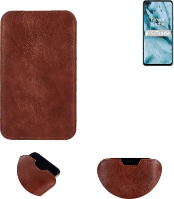 Produktbild von K-S-Trade Schutzhülle Handyhülle kompatibel mit OnePlus Nord N10 5G Handytasche Kunstleder Sleeve in braun