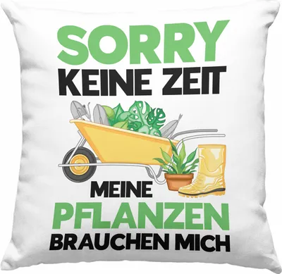 Produktbild von Trendation - Meine Pflanzen Brauchen Mich Deko-Kissen mit Füllung 40x40 mit Spruch Garten Hobbygärtner Gärtner Geschenk Lustig Gärtnerin Geschenkidee (Rosa)