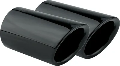 Produktbild von 2 Auspuffblenden für VW Schwarz Endrohrblenden Auspuff Endrohr Blenden Chrom Golf 6 VI Golf 7 VII Tiguan II AD1 ab 2016