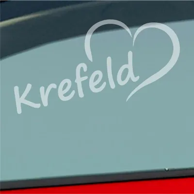 Produktbild von Auto Aufkleber Krefeld Herz Stadt City Liebe Love Heart 16,5x8 cm Milchglas Sticker Heckscheibenaufkleber