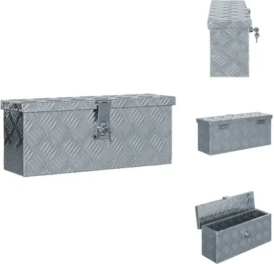 Obrázek produktu pro vidaXL Hliníkový box 48,5 x 14 x 20 cm Stříbrný - Boxy na nářadí