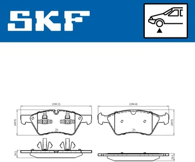 Produktbild von SKF Bremsbeläge Satz Vorne Bremsklötze passend für MERCEDES-BENZ E-Klasse Limousine (W211) VKBP 80402