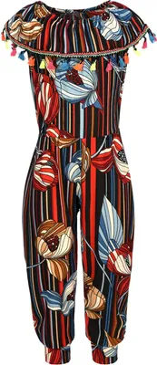 Produktbild von KMISSO Mädchen Jumpsuit Overall Schulterfrei  Rot 116