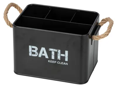Produktbild von WENKO Bad Box Gara mit 4 Fächern Aufbewahrungs Bad WC Organizer Haushalt Küchen