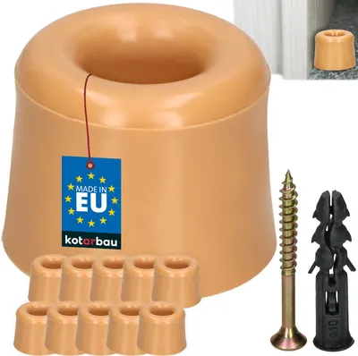 Produktbild von KOTARBAU® 10er Set Türstopper Boden zum Schrauben 27 mm Beige Bodentürstopper Bodenmontage Türstopper aus Gummi