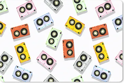 Produktbild von MuchoWow® Mauspad Mousepad Heranwachsende - Kassette - Musik - Muster 27x18 cm - Mousepads - Maus Mat - Pad - Mausunterlage - Büroartikel - Desk Matten
