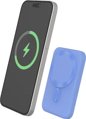 Image de Powerbank sans fil MagSafe 5000mAh 2 ports USB A+C 15W Qi Maya Bigben