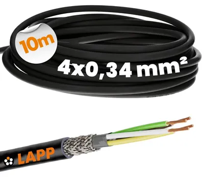 Productafbeelding van 10m Afgeschermde Besturingskabel - 4 x 0,34 mm² Flexibel en Weerbestendig