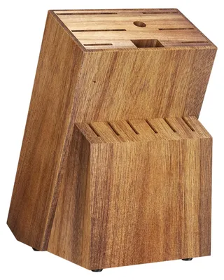 Messerblock aus Holz, 14 Schlitze, universell, braun, 23x14x19 cm