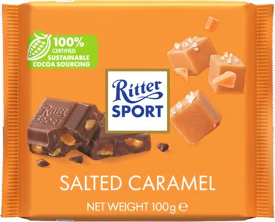 Zdjęcie produktu dla Ritter Sport Salted Caramel czekolada mleczna opakowanie 100g