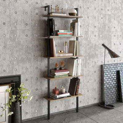 Produktbild von Skye Decor, Piante - Walnut, Black, Bücherregal, Nussbaum, 100 % MELAMINBESCHICHTETE SPANPLATTEN, 60 x 22 x 174 cm