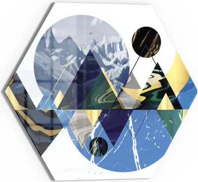 Produktbild von DEQORI Glasbild Echtglas 40x35 cm 'Nächtliche Bergkulisse' Wandbild Bild modern Deko