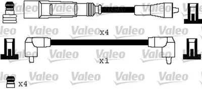 Produktbild von VALEO 346333 Zündkabelsatz Zündleitungssatz für AUDI 80 Limousine (8C2, B4) 80 (89, 89Q, 8A, B3) Cabriolet (8G7, B4) 80 Avant (8C5, B4) 100 Limousine
