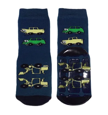 Produktbild von Kinder ABS-Socken aus Baumwolle Große Autos Marine Größe 23-26