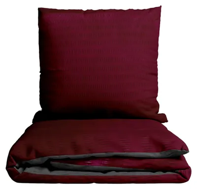 Produktbild von Bettwäsche Set Seersucker Mikrofaser Einfarbig, 2-teilig, 135x200 cm, Bordeaux