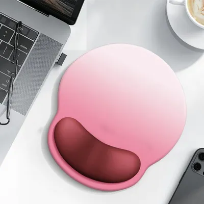 Obrázok produktu pre Ergonomická podložka pod myš s gélovým vankúšikom a oporou pre ruku, ružová farba