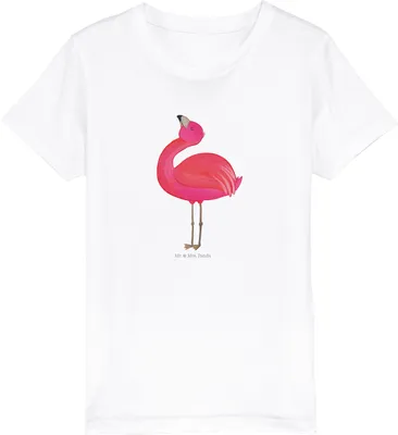 Produktbild von Mr. & Mrs. Panda Kleinkinder T-Shirt Flamingo Stolz 12-14 Jahre (152/164) - Weiß - Geschenk, Kinder, Freundin, Mama, Baumwollshirt, Teenager, Baumwoll, Kindershirt