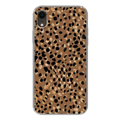 Produktbild von MuchoWow® Handyhülle Schutzhülle Hülle für iPhone XR Tiermuster - Luxus - Gold - Braun Silikon Softcase Handy Hülle - Schutzdeckel