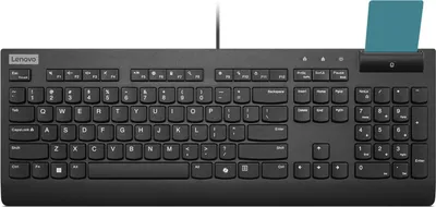 Zdjęcie produktu dla Lenovo Smartcard Wired keyboard II, Pełnowymiarowy (100%), Przewodowa, USB, Plunger key switch, Czarny