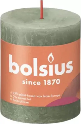 Obrázek produktu pro Sloupová svíčka BOLSIUS 8 cm olivově zelená