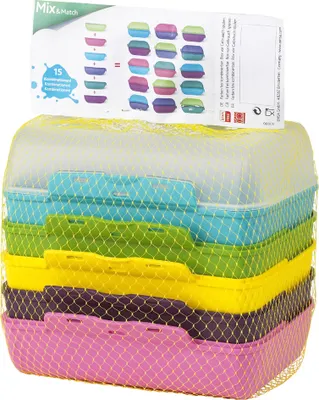 Obrázok produktu pre emsa box na obed VARIABOLO sada klipových boxov, 6-dielna, farebná Sada pozostáva zo 6 polovičných misiek, rôzne farby, všetky - 1 kus (509388)