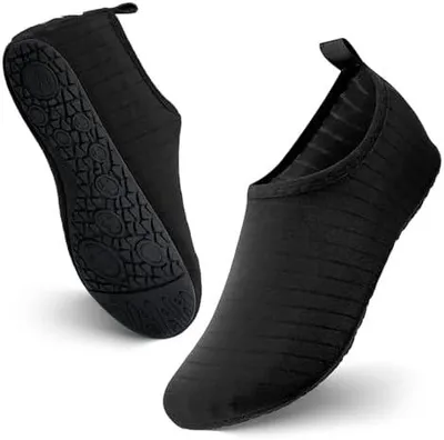 Produktbild von Wasserschuhe für Damen Herren Kinder, Uni Badeschuhe Strandschuhe Quick-Dry Schnelltrockend Aquaschuhe Schwimmschuhe Surfschuhe Barfuß Schuhe