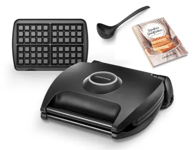 Waffeleisen für 4 Waffeln, 1700 W, Aluminium, Antihaft, schwarz