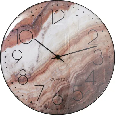 Produktbild von BOLTZE Wanduhr "Modina" aus Glas/Kunststoff in braun/weiß B30cm, Uhr