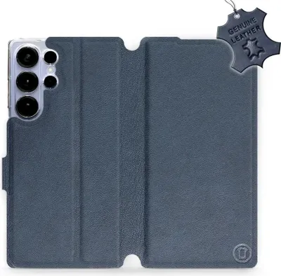 Produktbild von Echtleder Handyhülle für Galaxy S25 Ultra, Mobiwear Leather, Dunkelblau