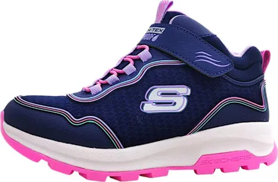 A side view of a single child's shoe.