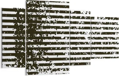 Produktbild von Bild auf Leinwand - Leinwandbild - 4 Teile - Abstraktion Schwarz Gürtel - 120x70cm - Wand Bild - Wanddeko - Wandbilder - Leinwanddruck - Bilder - Wanddekoration - Leinwand bilder - DL120x70-4855