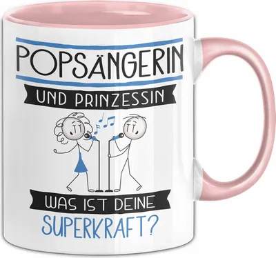 Produktbild von Popsängerin Und Prinzessin Tasse Geschenk Für Eine Popsängerin Geburtstag Was Ist Deine Superkraft (Rosa)