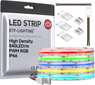 Obrázok produktu pre LED pásik COB RGB, flexibilný, 5 metrov, 840 LED/meter, 24V, IP66