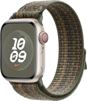 Productafbeelding van Apple Nike Sport Loop Band voor de Apple Watch | 38/40/41/42 mm - Sequoia & Orange